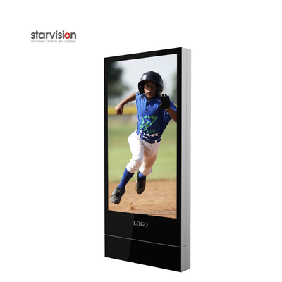 Indoor Digital Advertisement Display Floor Stand 75inch Android Network 4G