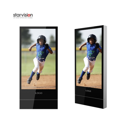 Indoor Digital Advertisement Display Floor Stand 75inch Android Network 4G