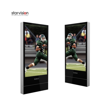 Android Freestanding Digital Posters 500nits High Brightness Digital Signage Kiosk