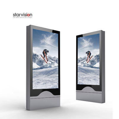 75 inch Floor Standing Aluminum Profile Indoor Digital Totem with Ultra Clear Safety Glass