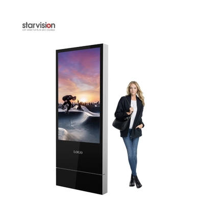 75 Inch Advertising Digital Signage Totem Free Standing Aluminum Profile For Airport