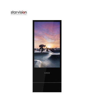75 Inch Free Standing Aluminum Profile Advertising Digital Signage Display for Airport