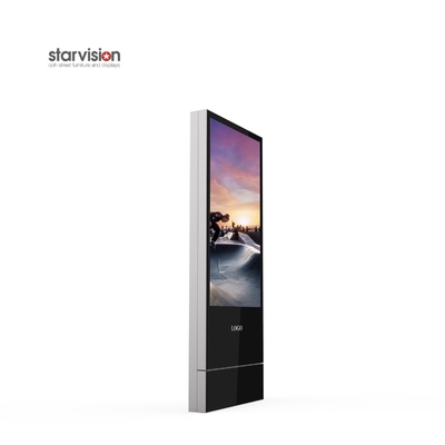 75 Inch Free Standing Aluminum Profile Advertising Digital Signage Display for Airport