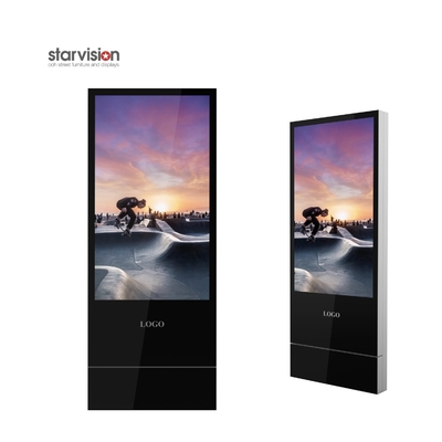 75 Inch Advertising Digital Signage Totem Free Standing Aluminum Profile For Airport
