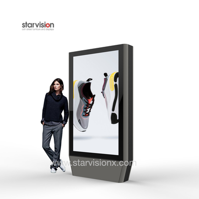 75 Inch Floor Standing LCD Outdoor Digital Totem Weather Proof For Public Transportation