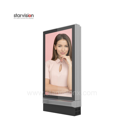 75 Inch Free Standing Double Outdoor Digital Totem Weather Proof For Bus stop Shelter