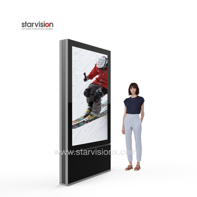 75 Inch Indoor Lcd Mupis Free Standing Aluminum Profile For Airport