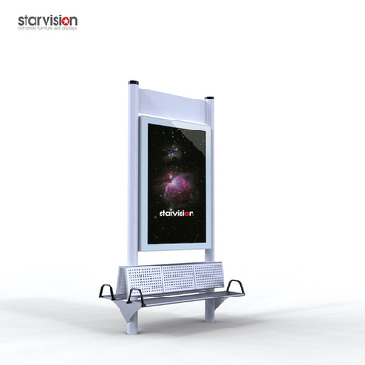 Metro Station CE 65Inch Indoor Digital Signage With Bench 1 years Warranty