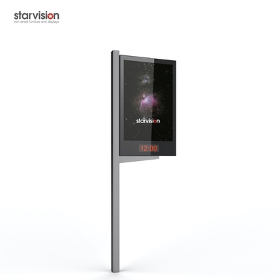 Pole Mount Galvanize Steel 80W 1500Lux City Light Poster Led Display For Roadside