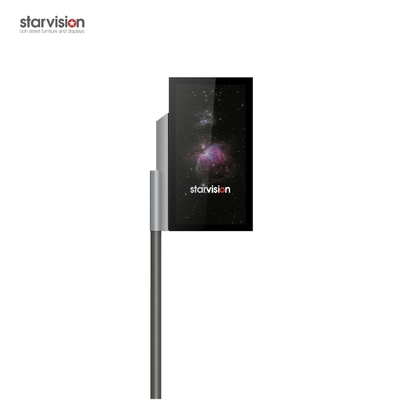 2300mm Stand Height Pole Mount Flag Street Light Poster With Hidden Lock