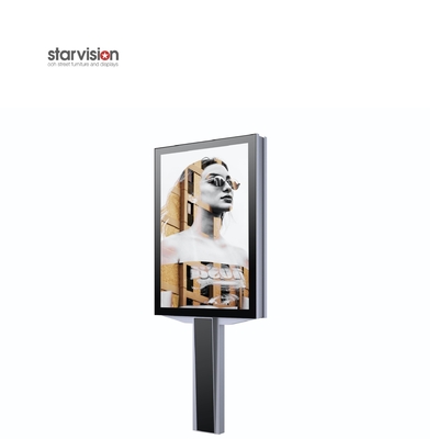 T Shape Visual Size 1167mmx1751mm City Light Poster Digital Mupi Pole Mounted