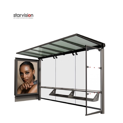 CE Aluminum Smart Bus Shelter / 1185*1750mm advertising Bus Station Shelter