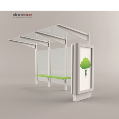 CE approval Prefabricated OOH Smart Bus Shelter With Waiting Chair And CLP