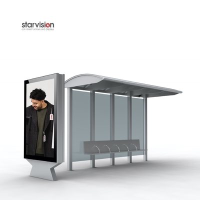 Aluminum Profile 4200mm Length Outdoor Bus Shelter Static Scrolling Poster