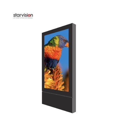 Portrait Outdoor Digital Signage Totem 3840x2160 2500nits Free Standing