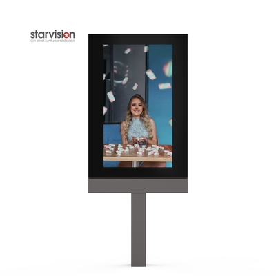2500nits Outdoor Digital Totem Advertising Pole Mount Digital Signage