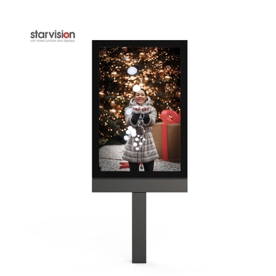 Galvanized Steel Vertical Digital Poster 4k Lcd Display Clear Polarizer