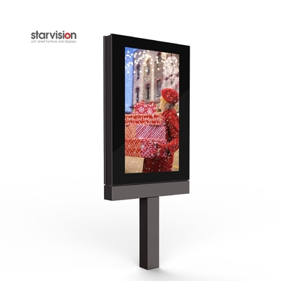 Galvanized Steel Vertical Digital Poster 4k Lcd Display Clear Polarizer