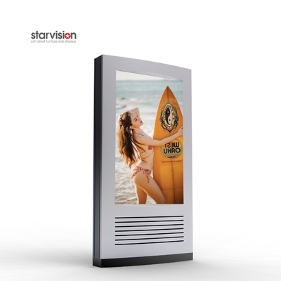 IP56 Advertising Digital Signage Outdoor LCD Display Totem With AR Laminated Glass