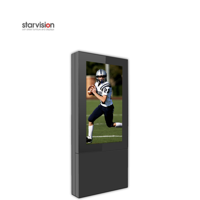 55inch Exterior Floor Standing Outdoor Digital Signage 2500 Cd/M2 LCD Advertising Kiosk