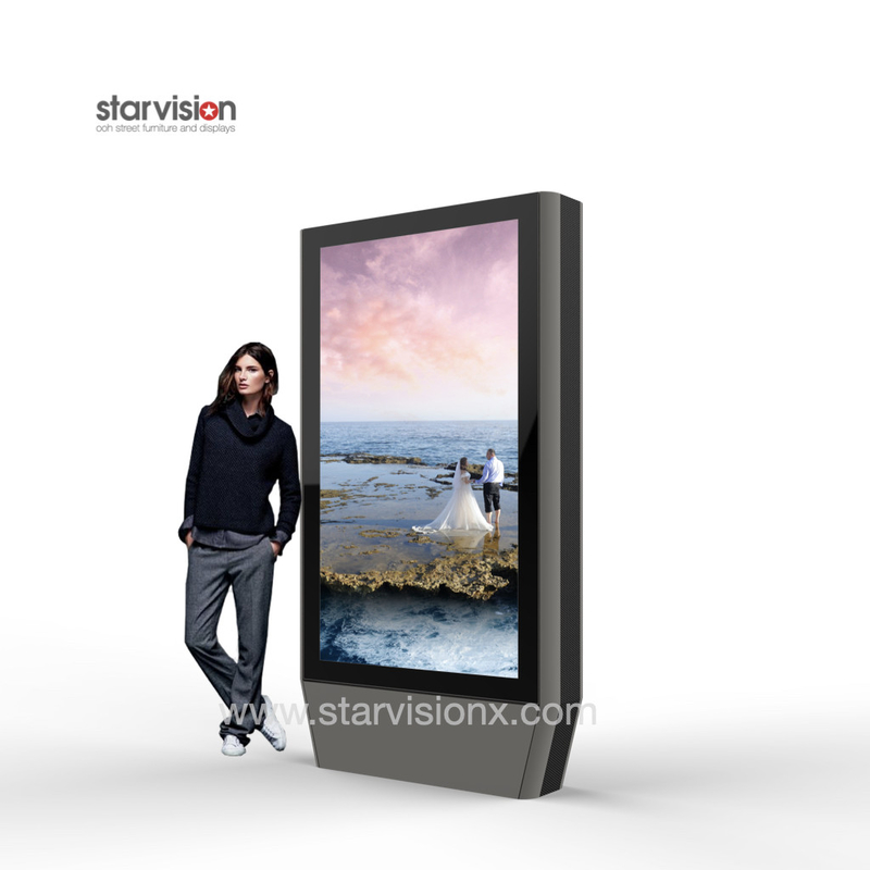 Outdoor Anti-Glare Totem Digital Signage 3000nits High Brightness for Airport