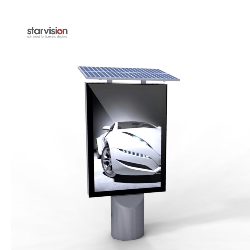 Solar Powered IP55 Double Sided Light Box Outdoor Advertising Mockups