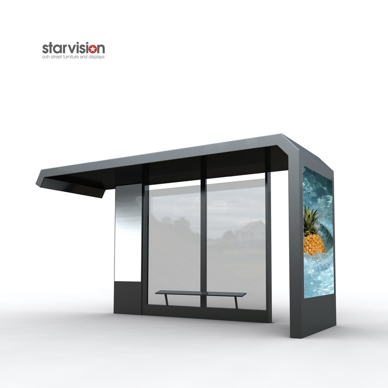 Easy Installation Smart Bus Shelter Integrate Advertising For Urban City
