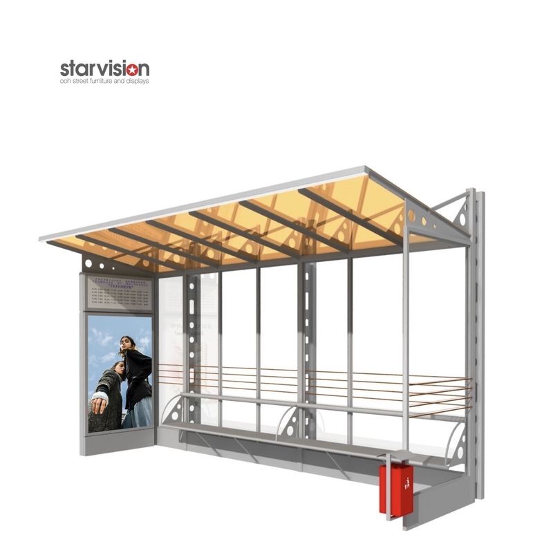 1185*1750mm Rotating Aluminum Alloy Bus Stop Corrosion Resistant