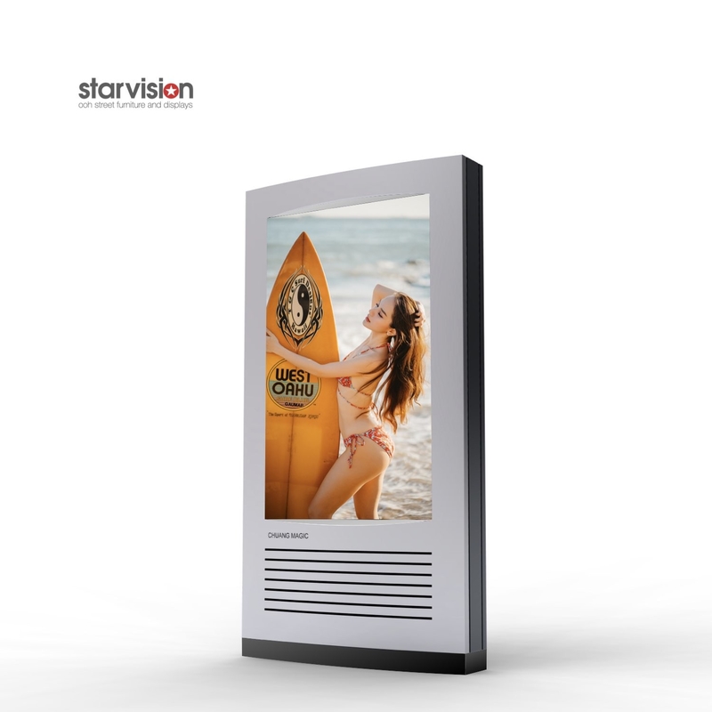 IP56 Advertising Outdoor Digital Totem With AR Laminated Glass